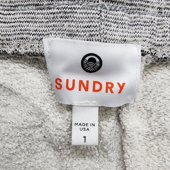 Sundry Pants Womens 1/S Heathered Gray Ankle Flare Sweatpants Lounge Raw Hem - Picture 3 of 10